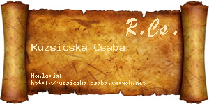 Ruzsicska Csaba névjegykártya